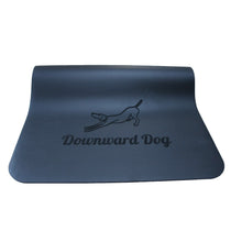Load image into Gallery viewer, Black natural rubber exercise mat, Black natural rubber yoga mat, Downward Dog Club
