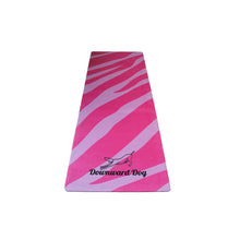 Load image into Gallery viewer, Pink zebra exercise mat, pink zebra yoga mat, Downward Dog Club Mat.

